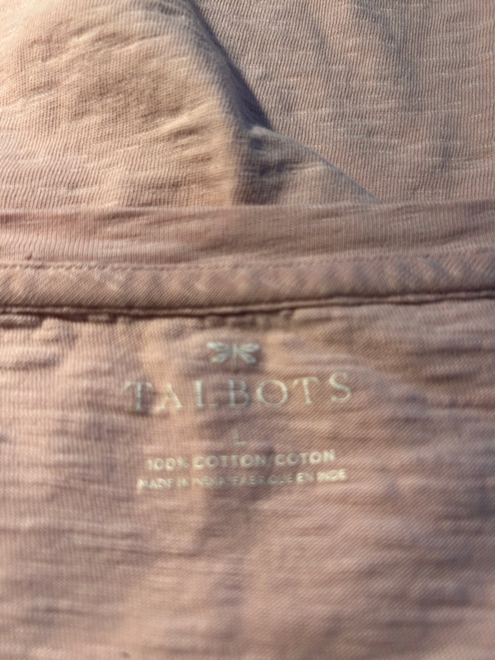 Talbots Peachy Pink Sequin French Bulldog Frenchie Short Sleeve Tee Size Large - Picture 7 of 7